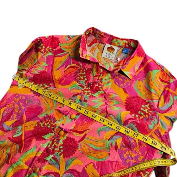 Farm Rio x Anthropologie Long-Sleeve Printed Collared Romper, Oversized, Small - Picture 6 of 10